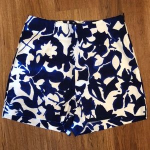 High waisted navy & white print Zara shorts